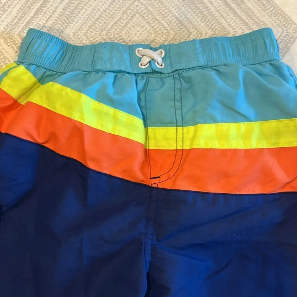 iXtreme Boys Neon and Navy Lines Swim Trunks